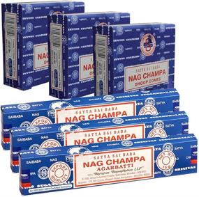 img 1 attached to Набор палочек индийского ароматического благовония Nag Champa - 3 пачки по 15 г с держателем для конусов - разнообразный набор для улучшенного ароматерапевтического опыта