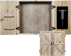 img 4 attached to 🎯 Enhance Your Game Room with the American Legend Barnwood Dartboard Cabinet - Wheat Finished Barn Style Doors (Dartboard Not Included)