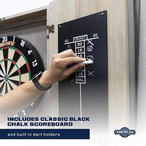 img 1 attached to 🎯 Enhance Your Game Room with the American Legend Barnwood Dartboard Cabinet - Wheat Finished Barn Style Doors (Dartboard Not Included)