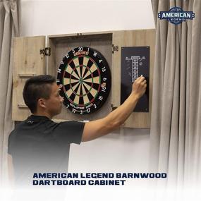 img 3 attached to 🎯 Enhance Your Game Room with the American Legend Barnwood Dartboard Cabinet - Wheat Finished Barn Style Doors (Dartboard Not Included)