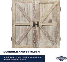 img 2 attached to 🎯 Enhance Your Game Room with the American Legend Barnwood Dartboard Cabinet - Wheat Finished Barn Style Doors (Dartboard Not Included)