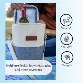 img 2 attached to 🍷 Cana & Co 4-Bottle Wine Carrier - Wine Cooler Bag - Wine Travel Bag for Picnics and Restaurants - Versatile Wine Tote for Beverages and Snacks - Ideal Wine Gift