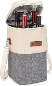 img 4 attached to 🍷 Cana & Co 4-Bottle Wine Carrier - Wine Cooler Bag - Wine Travel Bag for Picnics and Restaurants - Versatile Wine Tote for Beverages and Snacks - Ideal Wine Gift