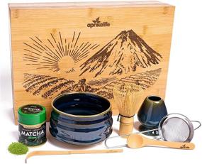 img 4 attached to 🍵 AprikaLife - Authentic Handmade Matcha Tea Gift Set: Organic Ceremonial Matcha Green Tea Starter Kit in Bamboo Gift Box (Navy Blue)