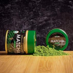 img 1 attached to 🍵 AprikaLife - Подлинный набор для подарка ручной работы Matcha Tea: Органический стартовый набор зеленого чая серии Matcha Green Tea в подарочной коробке из бамбука (темно-синий)