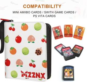 img 1 attached to 🍎 MZZNX 495 Mini Amiibo Cards Pockets Binder Holder for Animal Crossing, 1.3"x1" ACNH NFC Tag Game Cards Holder (Fruit)