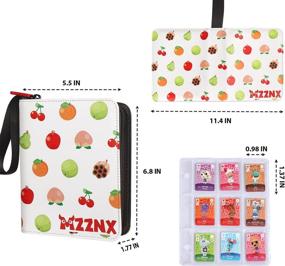 img 3 attached to 🍎 MZZNX 495 Mini Amiibo Cards Pockets Binder Holder for Animal Crossing, 1.3"x1" ACNH NFC Tag Game Cards Holder (Fruit)