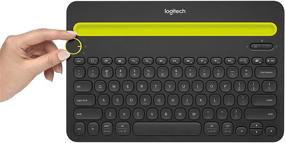 img 2 attached to 📱 Logitech K480: Bluetooth Multi-Device Keyboard with Phone Holder for Windows, Mac, Android and iOS