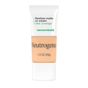 img 4 attached to 💁 Neutrogena Clear Full Coverage Flawless Matte CC Cream - Порцеляновый оттенок, матирующий крем для лица полного покрытия, без масла, с ниацинамидом - 1 жидкая унция