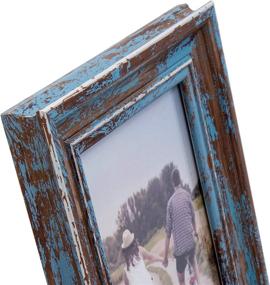 img 2 attached to Truu Design, Decorative Weathered, 4 x 6 inches, Blue Distressed Wooden Look Photo Frame, 4x6