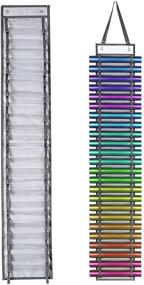 img 4 attached to 🗂️ Maximize Space and Organization with the Vinyl Roll Storage Organizer and Holder - 24 Roll Aohcae Craft Hanging Adjustable Rack for Diamond Painting Supplies, Closet, Door, and Wall Mount