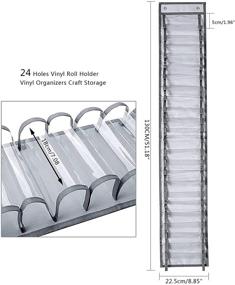 img 2 attached to 🗂️ Maximize Space and Organization with the Vinyl Roll Storage Organizer and Holder - 24 Roll Aohcae Craft Hanging Adjustable Rack for Diamond Painting Supplies, Closet, Door, and Wall Mount