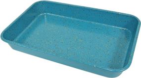 img 1 attached to 🍳 CasaWare Blue Granite Ceramic Coated Non-Stick Toaster Oven Baking Pan - 7 x 11-inch