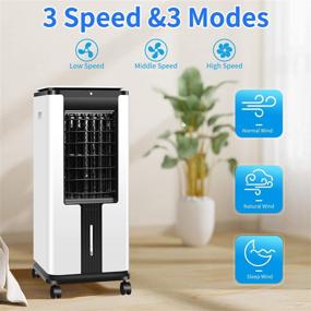 img 3 attached to 🌬️ R.W.FLAME Evaporative Air Cooler with Built-in Ionizer, 30IN Tower Fan, 12H Timer, 40° Oscillation, 3 Modes & Speeds, LED Display, Remote Control - Ideal for Home, Office, Garage (White) + Ice Boxes included