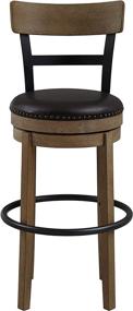 img 2 attached to 🪑 High-Quality Ball & Cast Swivel Pub Height Barstool Set - 29 Inch Seat Height, Light Brown (1 Piece)