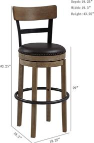 img 3 attached to 🪑 High-Quality Ball & Cast Swivel Pub Height Barstool Set - 29 Inch Seat Height, Light Brown (1 Piece)