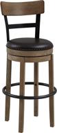 🪑 high-quality ball & cast swivel pub height barstool set - 29 inch seat height, light brown (1 piece) logo