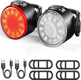 img 4 attached to 🚴 USB Rechargeable LED Bike Lights Set, Super Bright Headlight Taillight Combinations with 6 Light Modes, IPX4 Waterproof Night Bicycle Lights