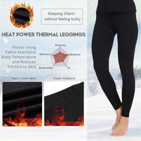 img 3 attached to 🩲 Subuteay Women's Fleece Lined Compression Pants Leggings - Thermal Base Layer Long Underwear