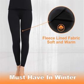 img 2 attached to 🩲 Subuteay Women's Fleece Lined Compression Pants Leggings - Thermal Base Layer Long Underwear