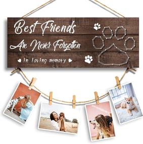 img 4 attached to 🐾 Personalized Pet Memorial Gifts: Paw Prints Sympathy Frame for Loss of Dog and Cat - Clip and Twine Included for Photo Hanging - Ideal Gifts for Pet Lovers