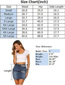 img 1 attached to Chigant Women's Plus Size Stretchy High Waisted Denim Mini Skirt - Jean Skirts (L-5XL)