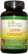 lysine complete dietary supplement: 💊 120 count - biotech nutritions enhancing formula logo