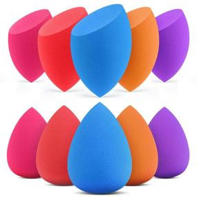 img 4 attached to 💄 InnoGear Makeup Sponge Blender Set - 10 Pcs Beauty Cosmetic Foundation Blending Applicator Puff, Flawless for Liquid Cream Powder (Multi colored)