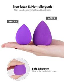 img 1 attached to 💄 InnoGear Makeup Sponge Blender Set - 10 Pcs Beauty Cosmetic Foundation Blending Applicator Puff, Flawless for Liquid Cream Powder (Multi colored)