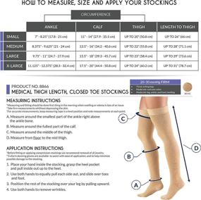 img 3 attached to 🧦 Truform Compression Stockings for Men and Women - Thigh High, 20-30 mmHg, Closed Toe, Beige, Large