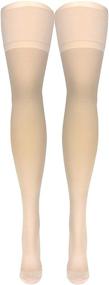 img 2 attached to 🧦 Truform Compression Stockings for Men and Women - Thigh High, 20-30 mmHg, Closed Toe, Beige, Large