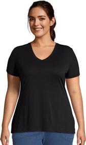 img 1 attached to 👚 Just My Size Women's Plus-Size Cool DRI V-Neck Tee, Short Sleeve - Enhanced SEO