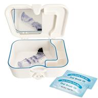 🦷 оптимизированный ящик для хранения зубных протезов: зеркало, щетка для чистки | идеально подходит для ортодонтических зубов, ретейнеров и многого другого логотип