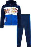 nickelodeon boys paw patrol 2-piece jogger set - fleece hoodie and jogger pant combo with zip-up logo