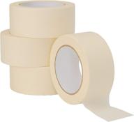 lichamp wide white masking tape bulk multi pack - 🎭 4 rolls, general purpose & high performance - 220 total yards! logo