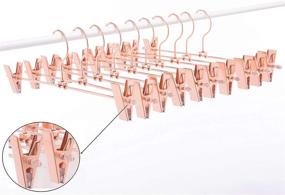 img 3 attached to 👗 Cocomaya 13 Inch 20 Pack Robust Rose Gold Copper Stainless Steel Clothes Hanger, Trouser Hanger, Skirt Hanger with Adjustable Clasps (Rose Gold, Set of 20)