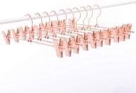 👗 cocomaya 13 inch 20 pack robust rose gold copper stainless steel clothes hanger, trouser hanger, skirt hanger with adjustable clasps (rose gold, set of 20) логотип