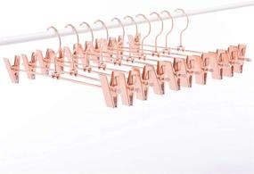 img 4 attached to 👗 Cocomaya 13 Inch 20 Pack Robust Rose Gold Copper Stainless Steel Clothes Hanger, Trouser Hanger, Skirt Hanger with Adjustable Clasps (Rose Gold, Set of 20)