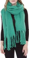 🧣 mirmaru women's winter soft plaid long fuzzy chunky oblong shawl: premium quality oversized scarf with fringes - stay stylishly cozy! logo