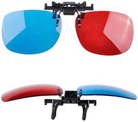 img 3 attached to 🕶️ Solarson 3D Clip-on Glasses: Red Blue/Cyan Anaglyph 3D Eyewear for Movies, Games & TV