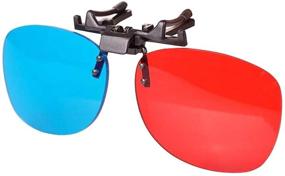 img 4 attached to 🕶️ Solarson 3D Clip-on Glasses: Red Blue/Cyan Anaglyph 3D Eyewear for Movies, Games & TV