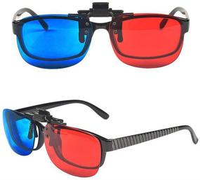 img 1 attached to 🕶️ Solarson 3D Clip-on Glasses: Red Blue/Cyan Anaglyph 3D Eyewear for Movies, Games & TV