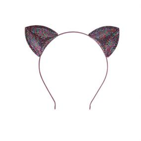 img 2 attached to 🐆 Lirila Beauty Glitter Leopard Print Cat Ears Hair Headbands - Delicate Colorful Hair Bands for Girls and Women, Assorted Colors, One Size, Pack of 5