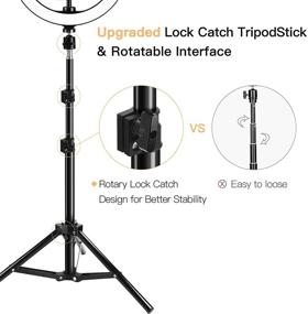 img 1 attached to 📸 JACKYLED Dimmable LED Ring Light with Tripod Stand & Cell Phone Holder for 10" iPad - Ideal for Live Stream, Makeup, YouTube, Video, Vlog, TikTok, Photography, Zoom Meeting