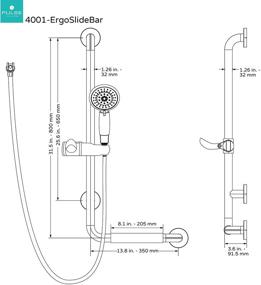 img 1 attached to 🚿 PULSE ShowerSpas 4001R-SSP ErgoSlideBar Hand Shower, ADA Compliant, Right-Hand Grip, Polished Stainless Steel