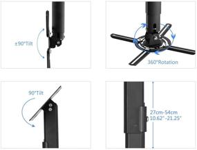 img 2 attached to 🔧 Suptek PR05B Universal Projector Ceiling Mount Bracket - Height Adjustable, Extendable Length for LCD/DLP Projectors - Fits Flat or Sloped Ceilings