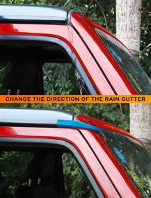 img 1 attached to 🌧️ Savadicar Upgraded Rain Gutter Extensions - Hard-Top ABS Rain Groove Diverter for 2018-2021 Jeep Wrangler JL JLU & Gladiator JT - Pale Blue Exterior Accessories