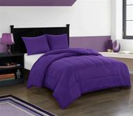 🎓 university all season easy-wash reversible bright solid ultra-soft lightweight microfiber comforter set - twin size in vibrant purple logo