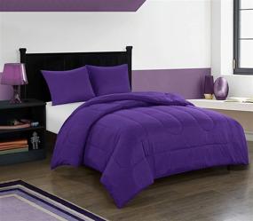 img 4 attached to 🎓 University All Season Easy-Wash Reversible Bright Solid Ultra-Soft Lightweight Microfiber Comforter Set - Twin Size in Vibrant Purple