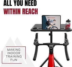 img 3 attached to 🚴 KOM Cycling Media Display - Indoor Cycling Desk for Bicycle Trainers - Transform Your Pain Cave with this Bike Desk - The Perfect Cycling Trainer Desk for Zwift, TR, and Wahoo SUF!